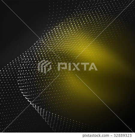 3D illuminated wave of glowing particles 3D illuminated wave of glowing particles 32889323