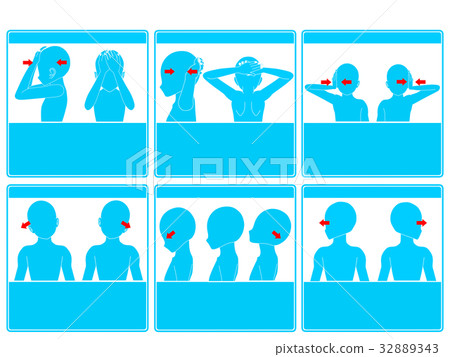 鍛煉和伸展頸椎（藍色，無描述） 32889343