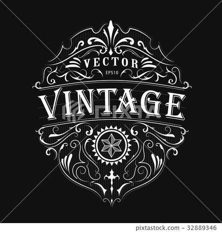 Antique label typography vintage design vector 32889346