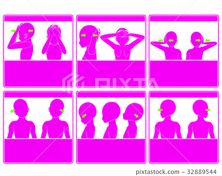 Exercise and stretch of the cervical spine (pink, not explained) Exercise and stretch of the cervical spine (pink, not explained) 32889544