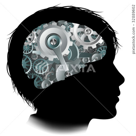 Machine Workings Gears Cogs Brain Child Concept Machine Workings Gears Cogs Brain Child Concept 32889602