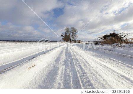 rural road in winter 32891396