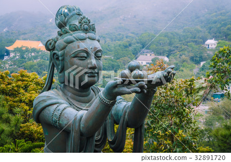 Bronze buddhistic statues praising and making Bronze buddhistic statues praising and making 32891720