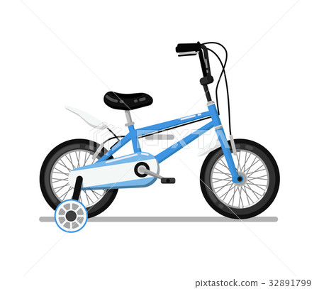 Classic kids bicycle isolated vector icon Classic kids bicycle isolated vector icon 32891799