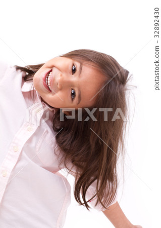 happy, smiling female asian caucasian kid playing happy, smiling female asian caucasian kid playing 32892430