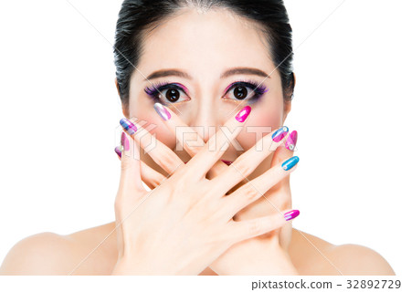 concept of vogue artist in rainbow style 32892729