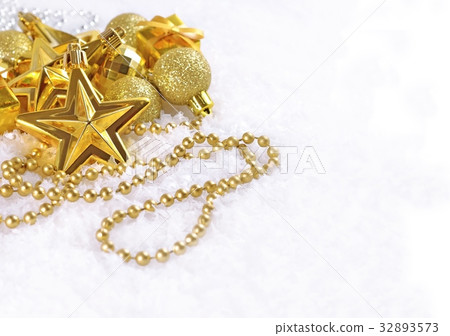 Golden Christmas decorations 32893573