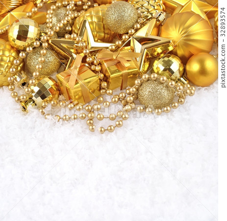 Golden Christmas decorations 32893574