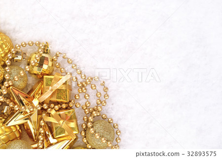 Golden Christmas decorations 32893575