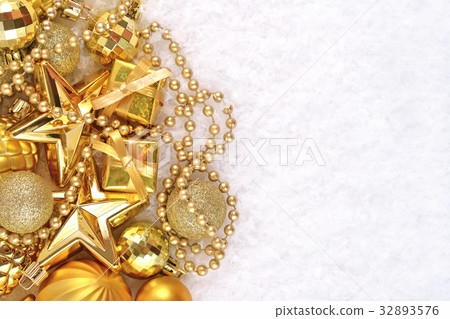 Golden Christmas decorations 32893576