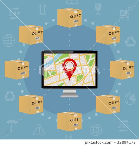 Shipping parcel tracking order design 32894172