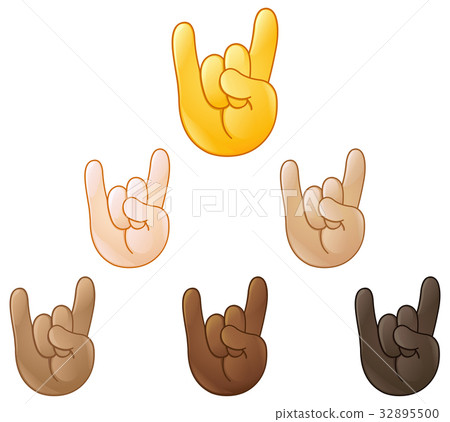 Sign of the horns hand emoji 32895500