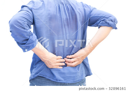 Senior woman having backache after working Senior woman having backache after working 32896161