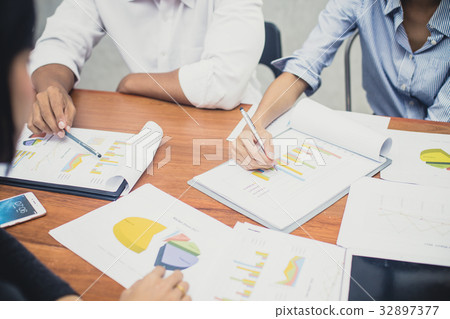Woman hand writing on paper, woman warking concept 32897377