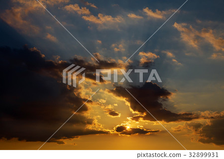 Dramatic sunset and sunrise sky. Dramatic sunset and sunrise sky. 32899931