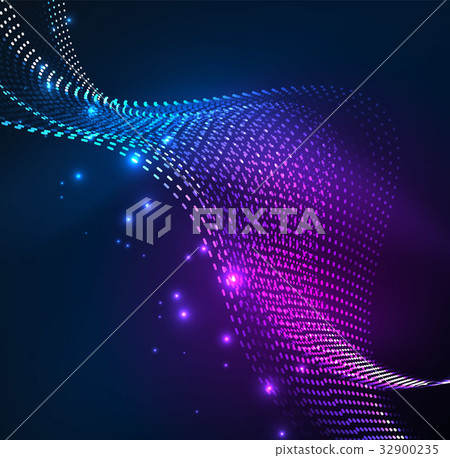 Vector wave particles background 32900235