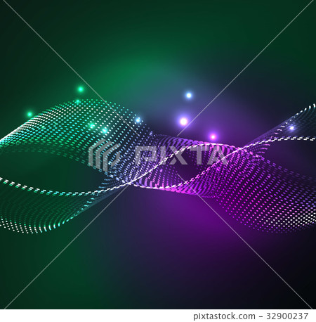 Vector wave particles background Vector wave particles background 32900237
