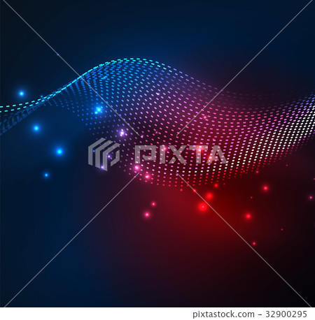 Vector wave particles background 32900295