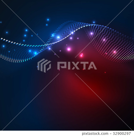 Vector wave particles background 32900297