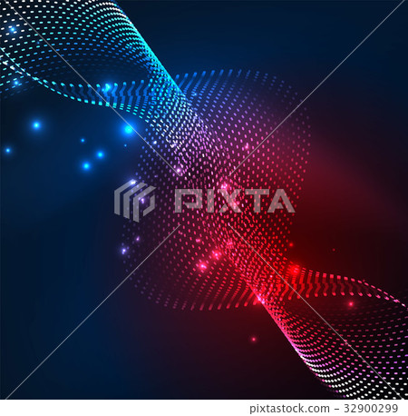 Vector wave particles background 32900299