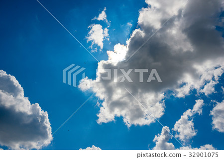 blue sky background with a tiny clouds 32901075