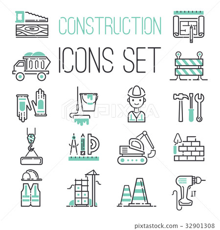 Linear under construction icons set universal web - Stock Illustration ...