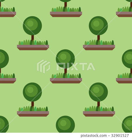 Leaves of green trees seamless pattern vector 32901527