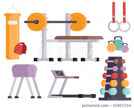 Fitness gym club vector icons athlet and sport Fitness gym club vector icons athlet and sport 32901554