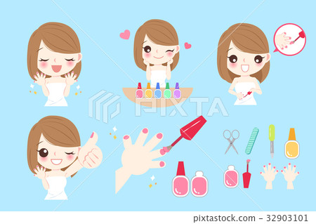 woman with nail beauty 32903101