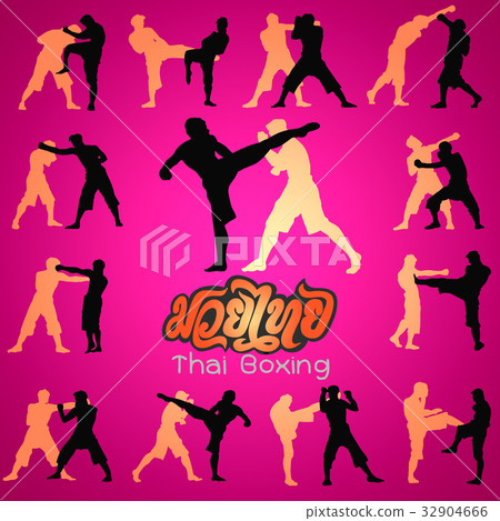Muay Thai martial art vector illustration  32904666