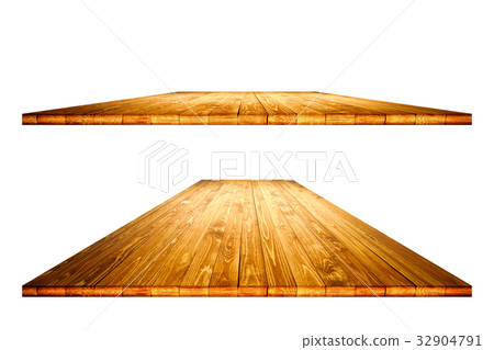 Empty wooden table with clipping path 32904791