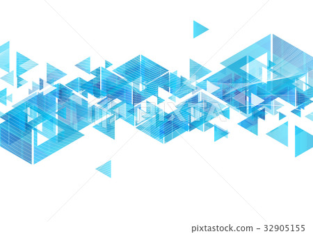Tech blue triangles and waves abstract background - Stock Illustration ...