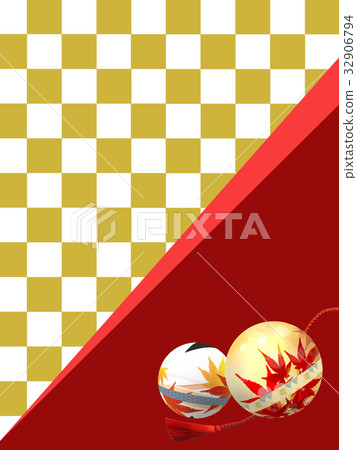 Autumn leaves Japanese pattern Japanese background 32906794