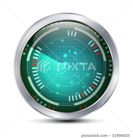 Military Radar Screen Vector. Targets On Military Military Radar Screen Vector. Targets On Military 32906885
