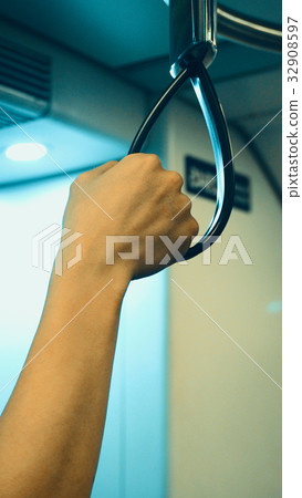 Big black color train handle. 32908597