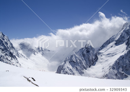 Ski resort. Caucasus Mountains. 32909343