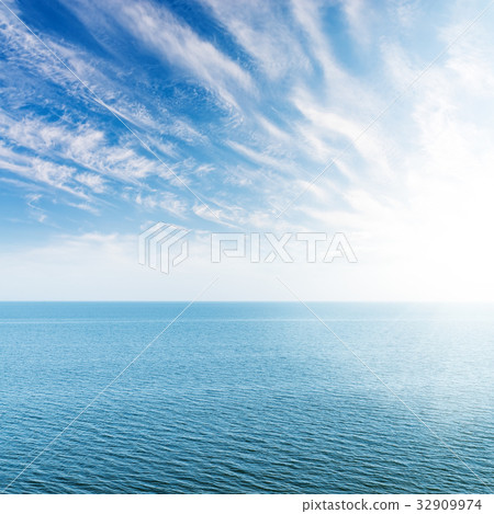 blue sea and clouds in sunset 32909974