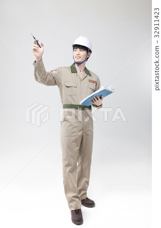 Architects, helmets, blueprints 32911423