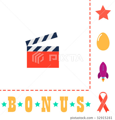 clap board computer symbol clap board computer symbol 32915281