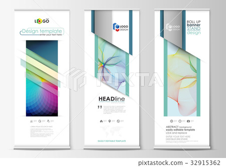 Roll up banner stands, geometric flat style Roll up banner stands, geometric flat style 32915362