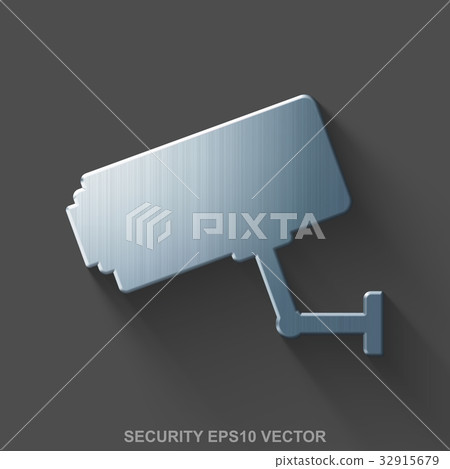 Flat metallic protection 3D icon. Polished Steel Flat metallic protection 3D icon. Polished Steel 32915679