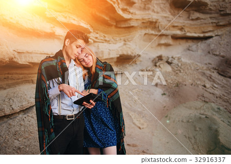 Beautiful woman and handsome man wrapped Beautiful woman and handsome man wrapped 32916337