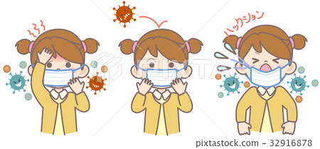 病毒感染的面具兒童和病毒驅蚊面具兒童 32916878