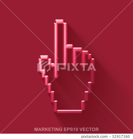 Flat metallic marketing 3D icon. Red Glossy Metal Flat metallic marketing 3D icon. Red Glossy Metal 32917160