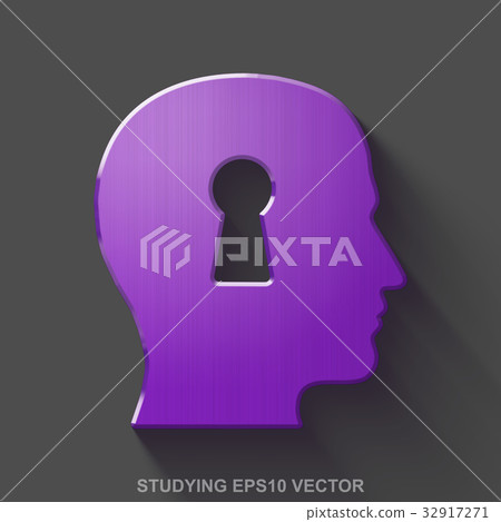 Flat metallic Learning 3D icon. Purple Glossy Flat metallic Learning 3D icon. Purple Glossy 32917271