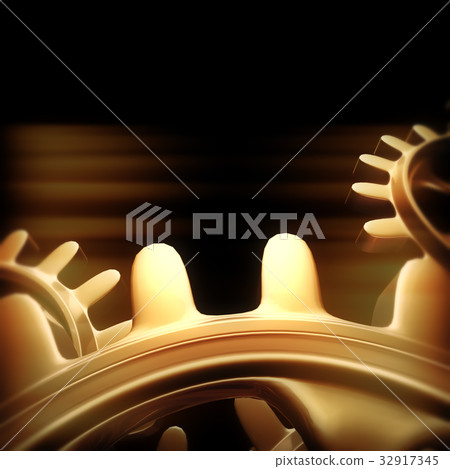 Gold gears and cogs macro 32917345