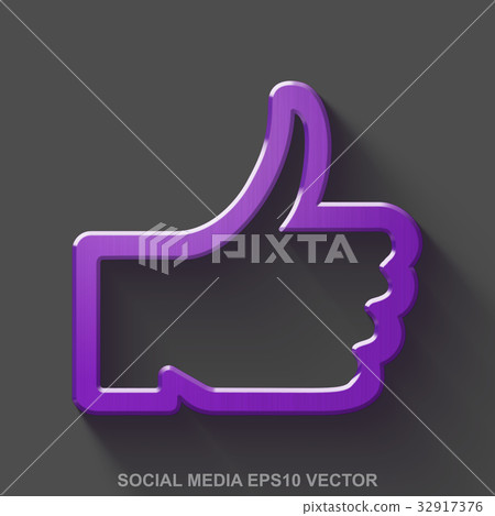 Flat metallic social media 3D icon. Purple Glossy Flat metallic social media 3D icon. Purple Glossy 32917376