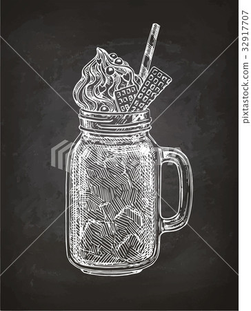 Chalk sketch of milkshake Chalk sketch of milkshake 32917707