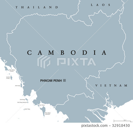 Cambodia political map 32918430