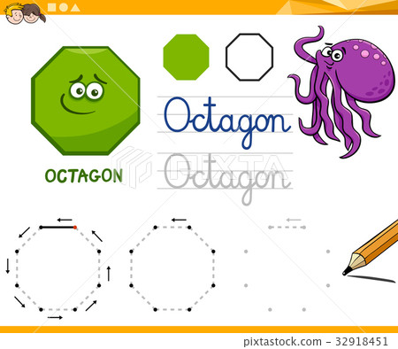 octagon cartoon basic geometric shapes - Stock Illustration [32918451 ...